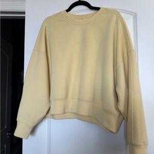 Abercrombie YPB Neoknit Yellow Cream Crewneck Sweatshirt